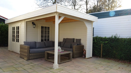 Tuinhuis met overkapping – Interflex 3031Z: Luxe terras overkapping met berging