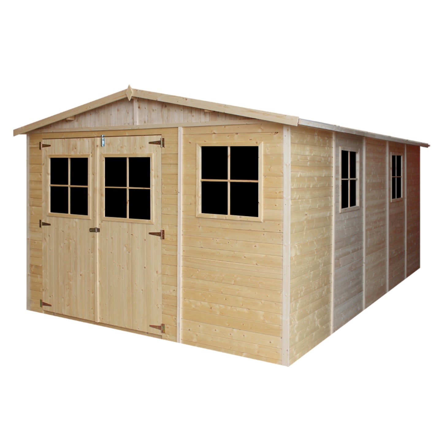 Ruim houten tuinhuis 15 m² met zadeldak – Timbela M337